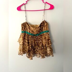 Silk Bela layered ruffle top